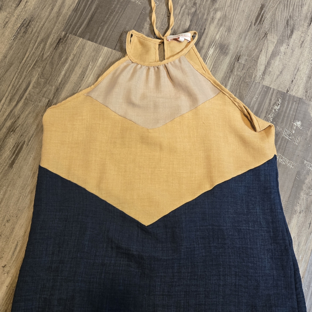 Stylish Colorblock Halter Tank Top